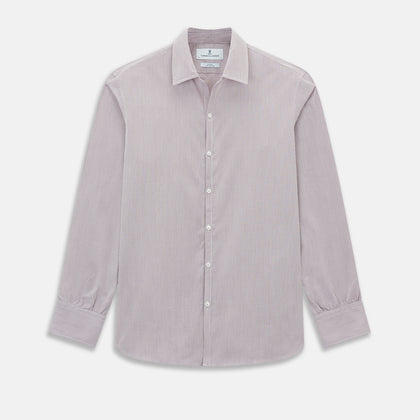 Burgundy Micro-Tattersall Check Windsor Shirt