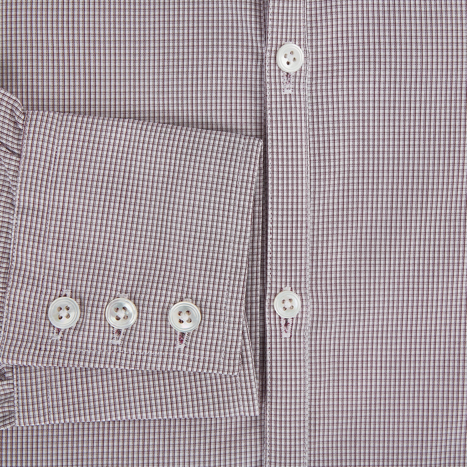 View 4 of product Burgundy Micro-Tattersall Check Windsor Shirt 17