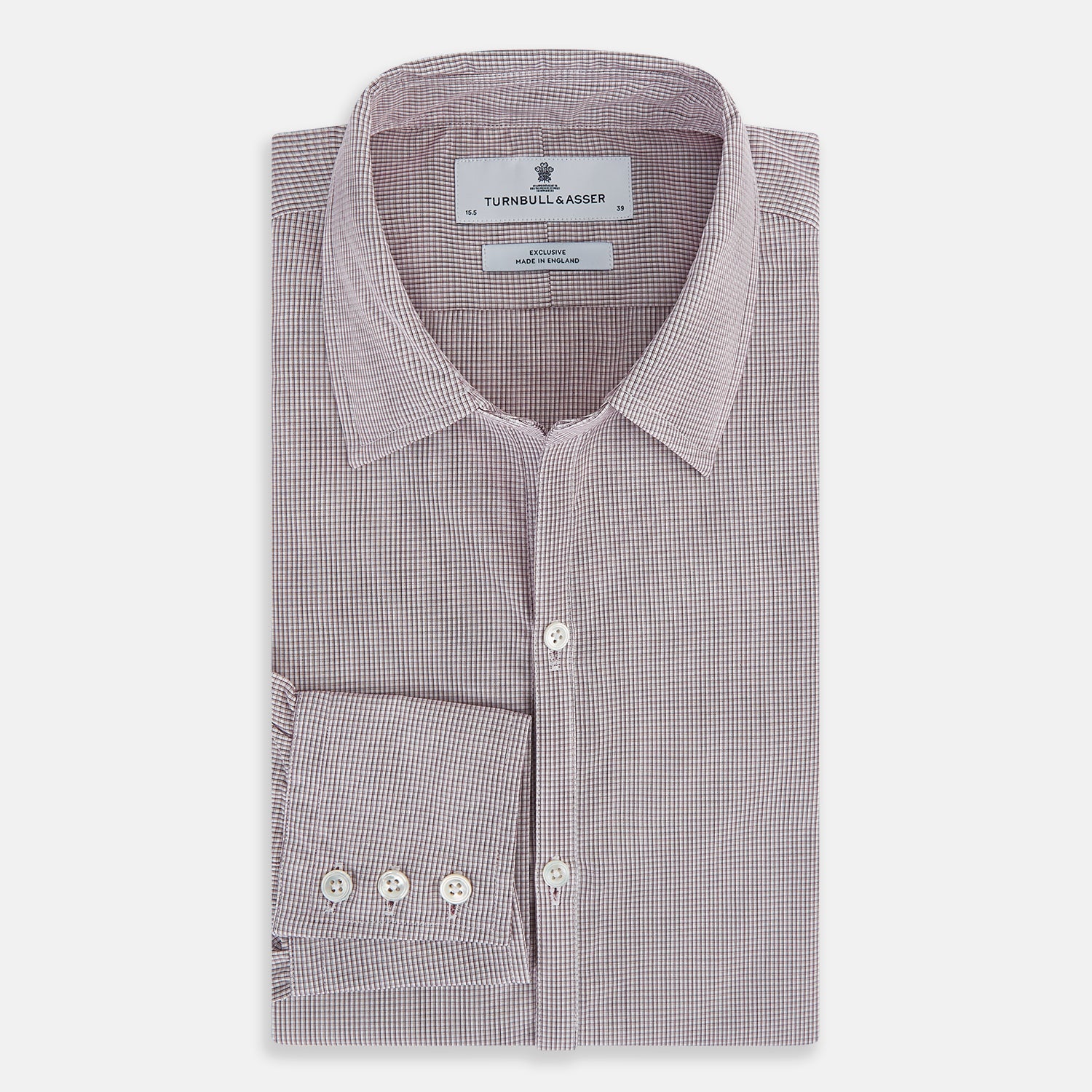 View 5 of product Burgundy Micro-Tattersall Check Windsor Shirt 17