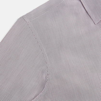 Burgundy Micro-Tattersall Check Windsor Shirt Image 5