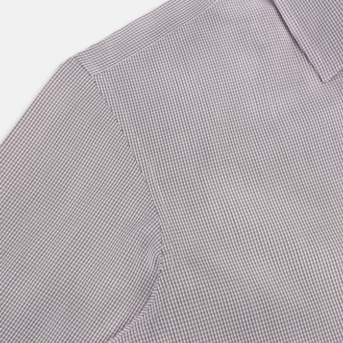 Burgundy Micro-Tattersall Check Windsor Shirt Image 5