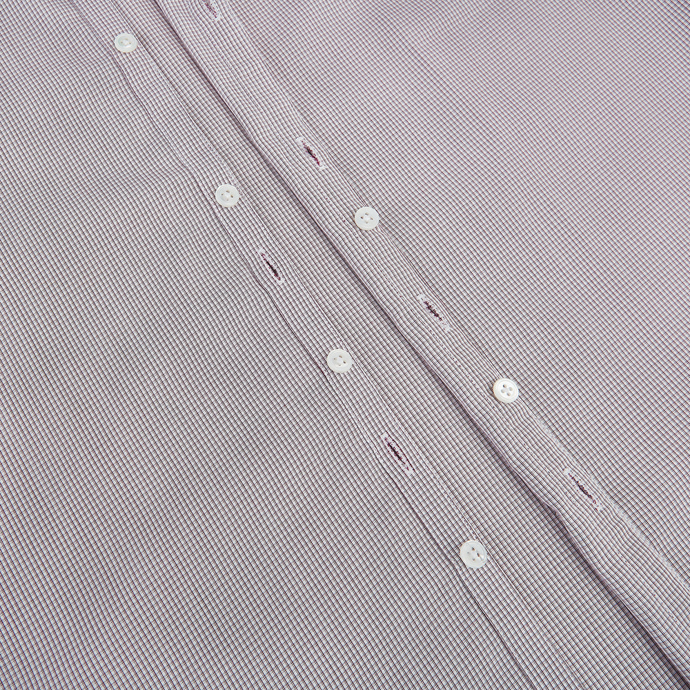 Burgundy Micro-Tattersall Check Windsor Shirt 17