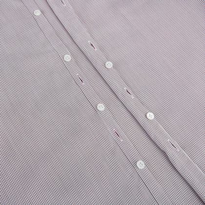 Burgundy Micro-Tattersall Check Windsor Shirt Image 6