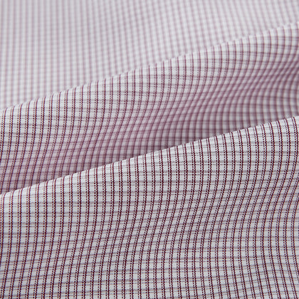 Burgundy Micro-Tattersall Check Windsor Shirt Image 7