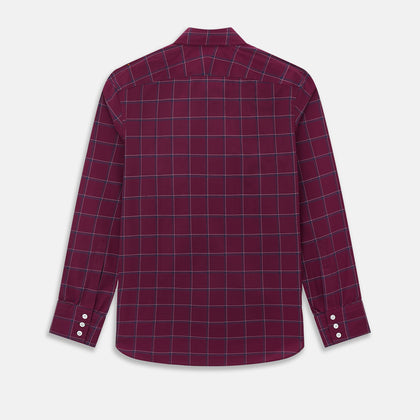 Online Exclusive · Wine Grid Check Windsor Shirt Image 2
