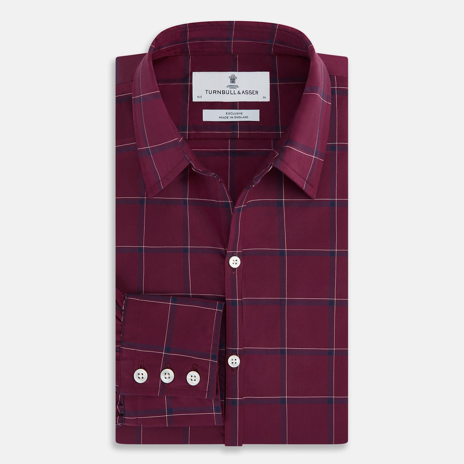 View 5 of product Online Exclusive · Wine Grid Check Windsor Shirt 19.0