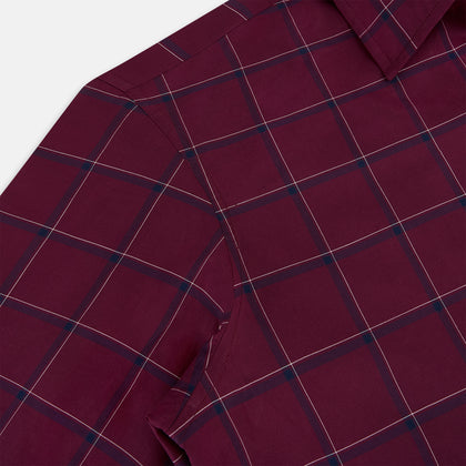 Online Exclusive · Wine Grid Check Windsor Shirt Image 5