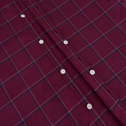 Online Exclusive · Wine Grid Check Windsor Shirt Image 6