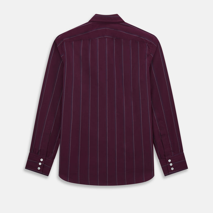 Dark Burgundy Track Stripe Windsor Shirt Image 3