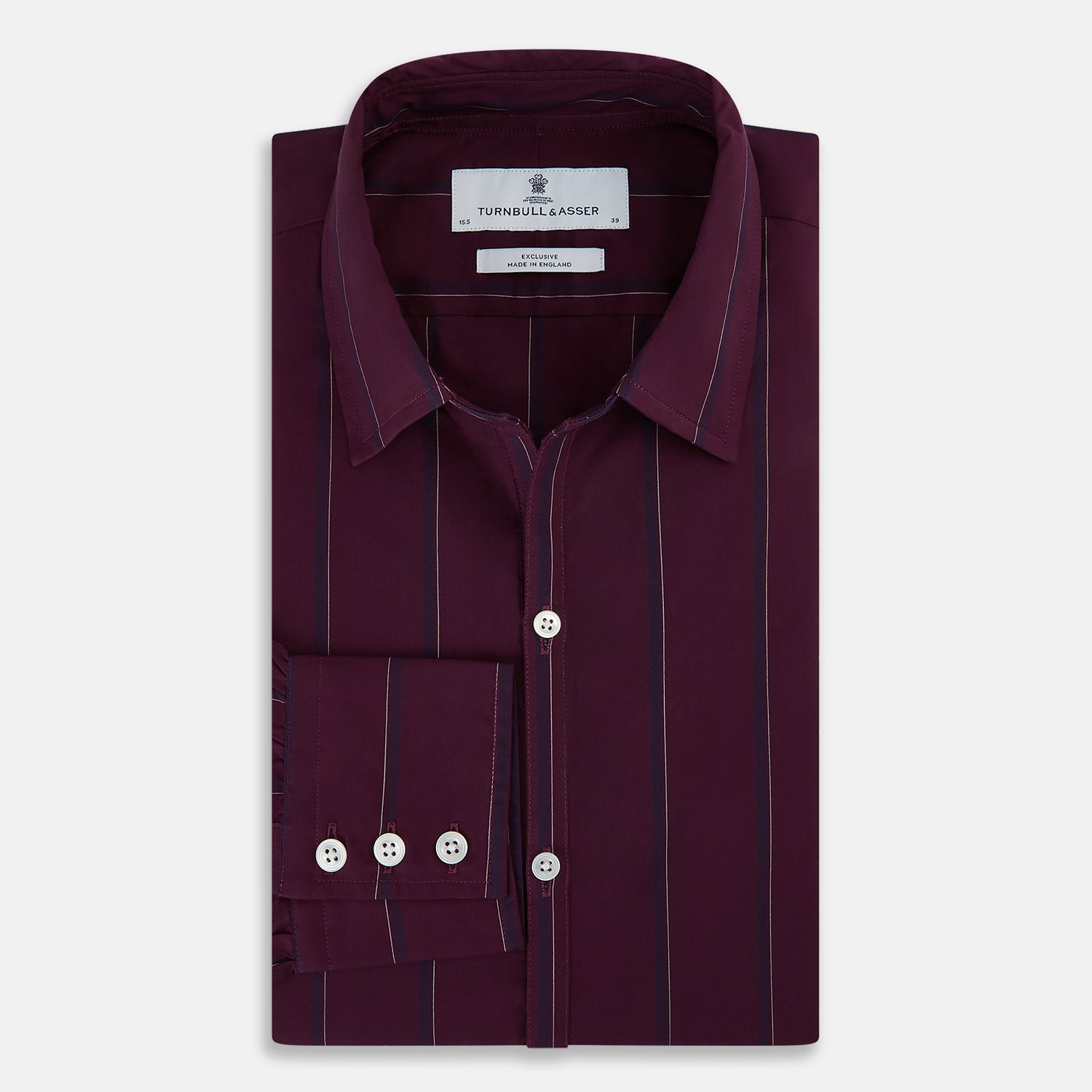 View 6 of product Dark Burgundy Track Stripe Windsor Shirt 19