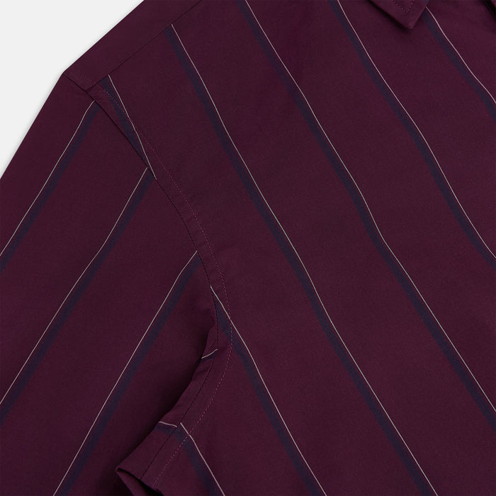 Dark Burgundy Track Stripe Windsor Shirt Image 6