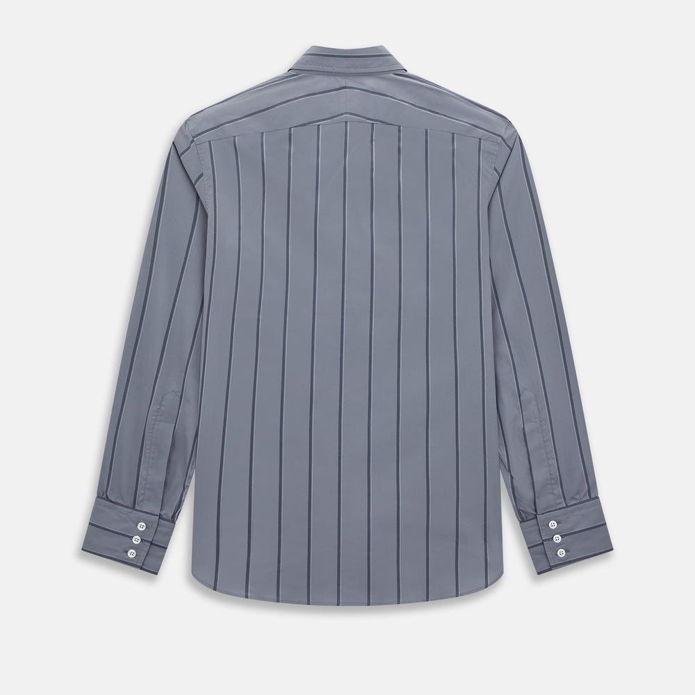 Grey Track Stripe Windsor Shirt 19
