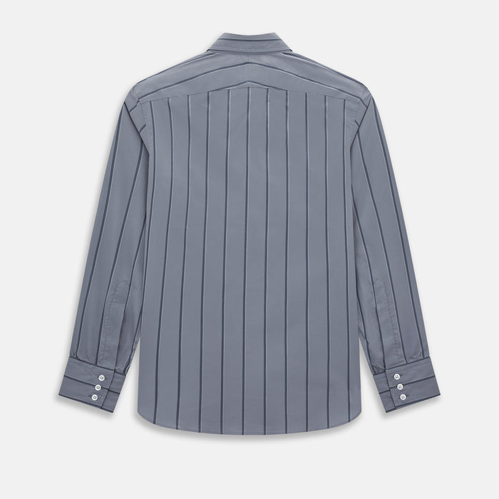 Grey Track Stripe Windsor Shirt Image 2