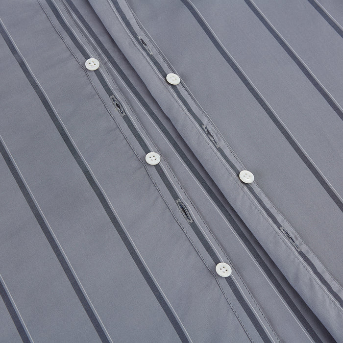 Grey Track Stripe Windsor Shirt Image 6