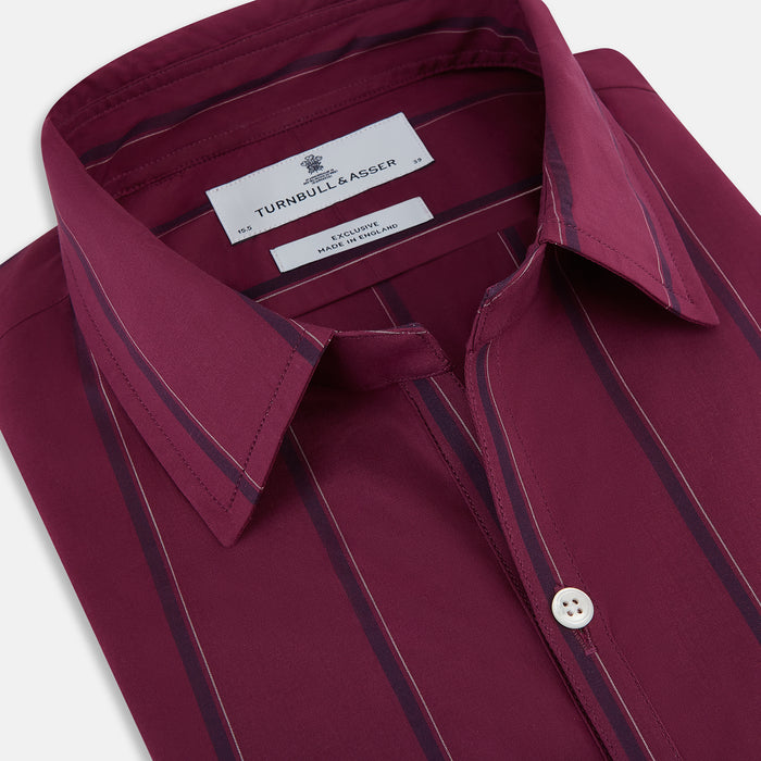 Wine Track Stripe Windsor Shirt Image 1