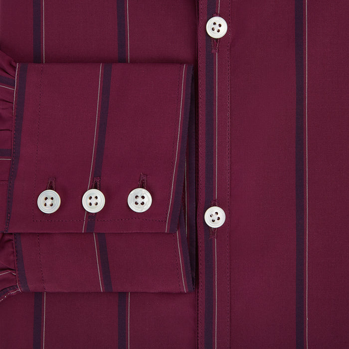 Wine Track Stripe Windsor Shirt Image 3