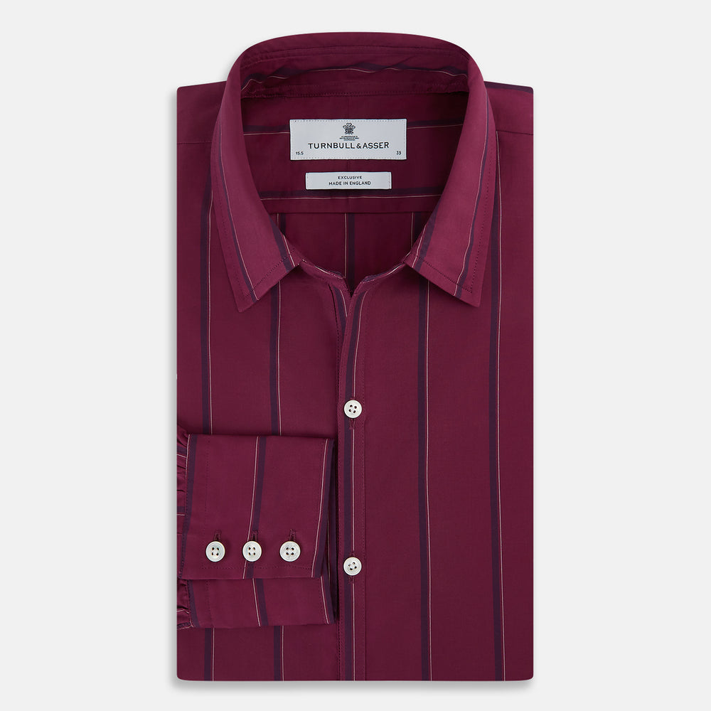 Wine Track Stripe Windsor Shirt 19