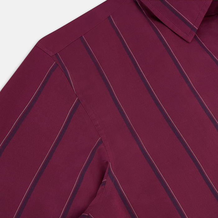Wine Track Stripe Windsor Shirt Image 5