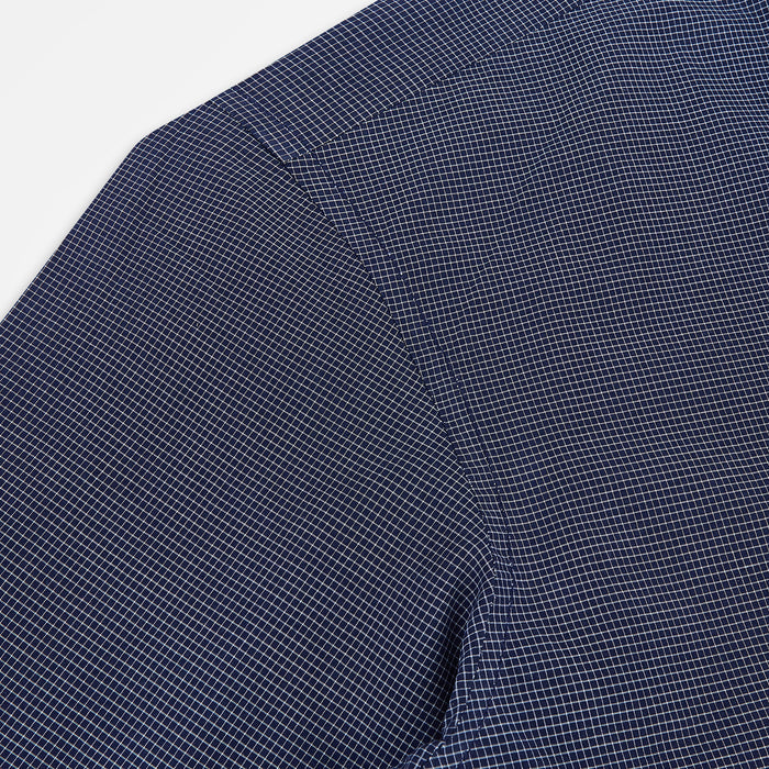 Pale Blue and Navy Pin Check Windsor Shirt Image 5