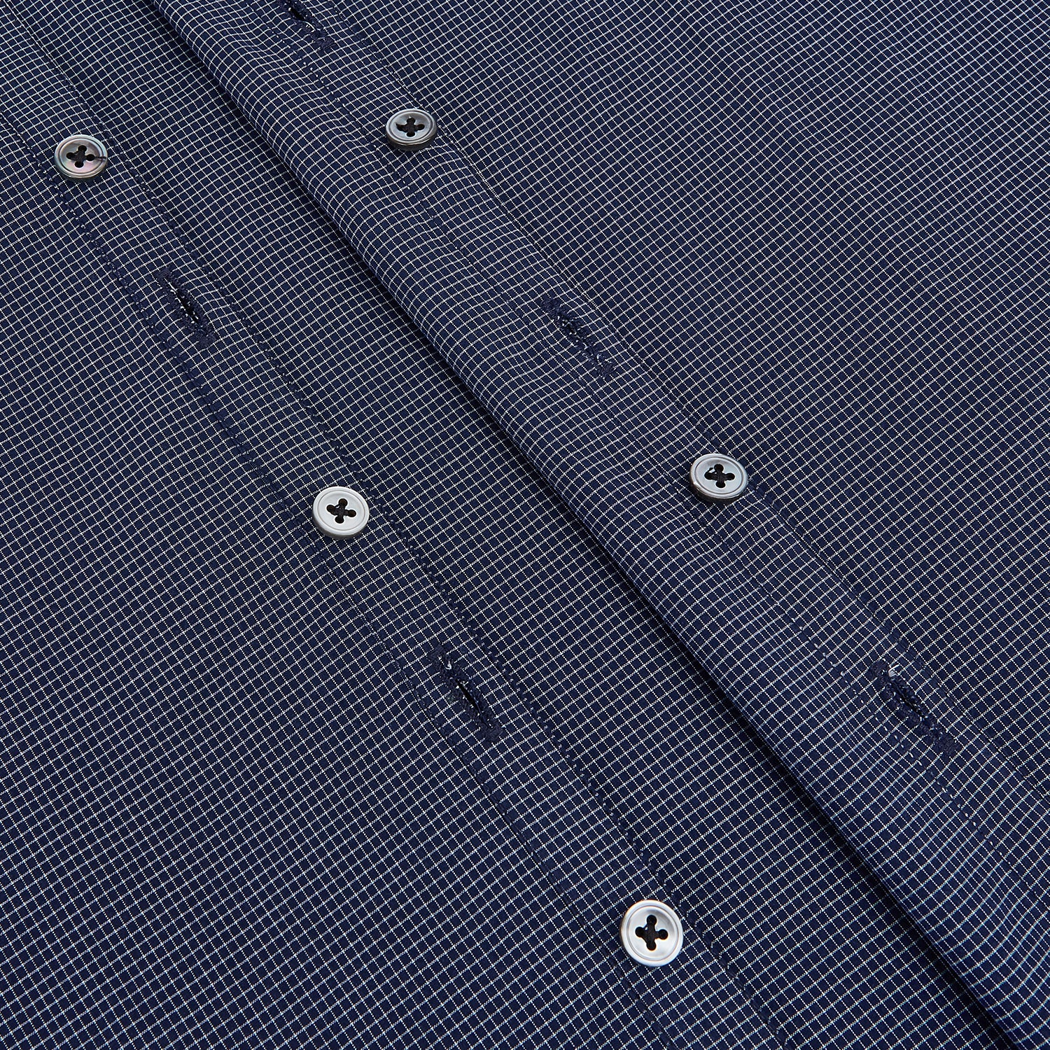 View 7 of product Pale Blue and Navy Pin Check Windsor Shirt 19