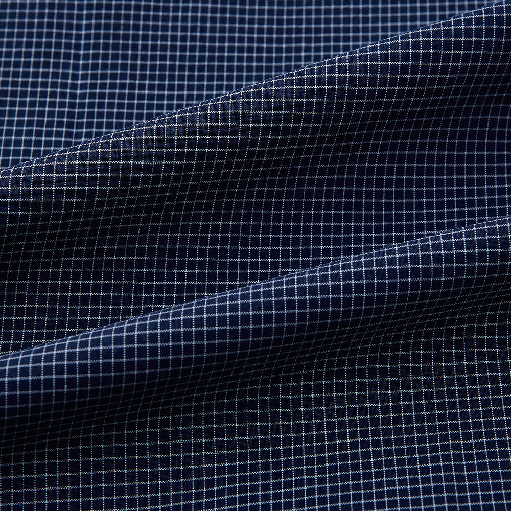 Pale Blue and Navy Pin Check Windsor Shirt 19