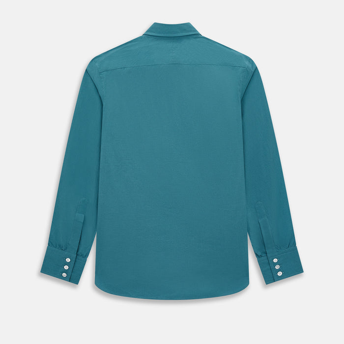 Turquoise Pin Check Windsor Shirt Image 2