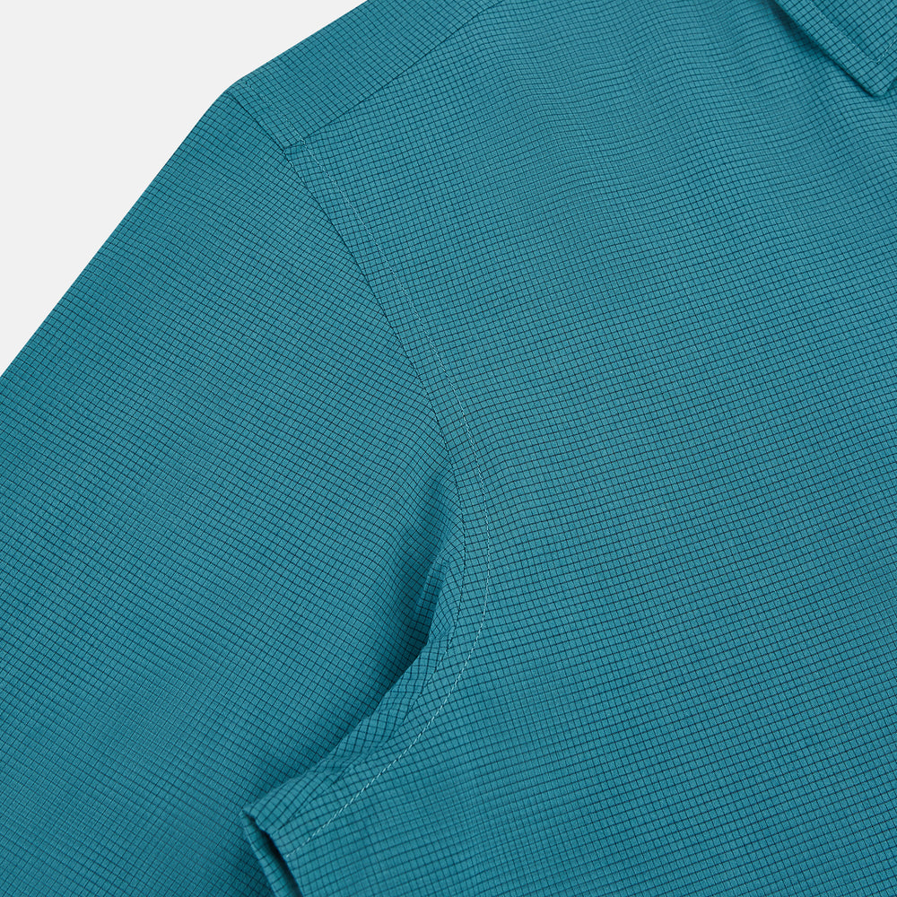 Turquoise Pin Check Windsor Shirt 19