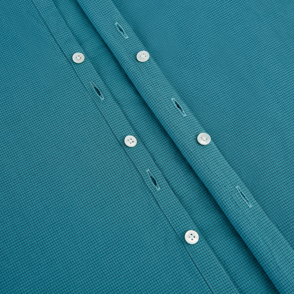 Turquoise Pin Check Windsor Shirt 19