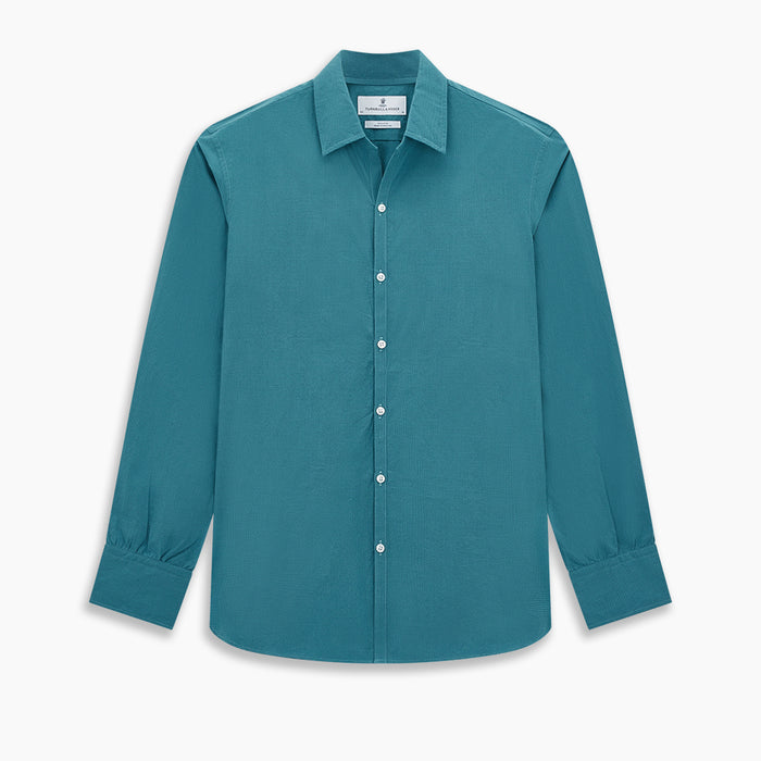 Turquoise Pin Check Windsor Shirt Image 8
