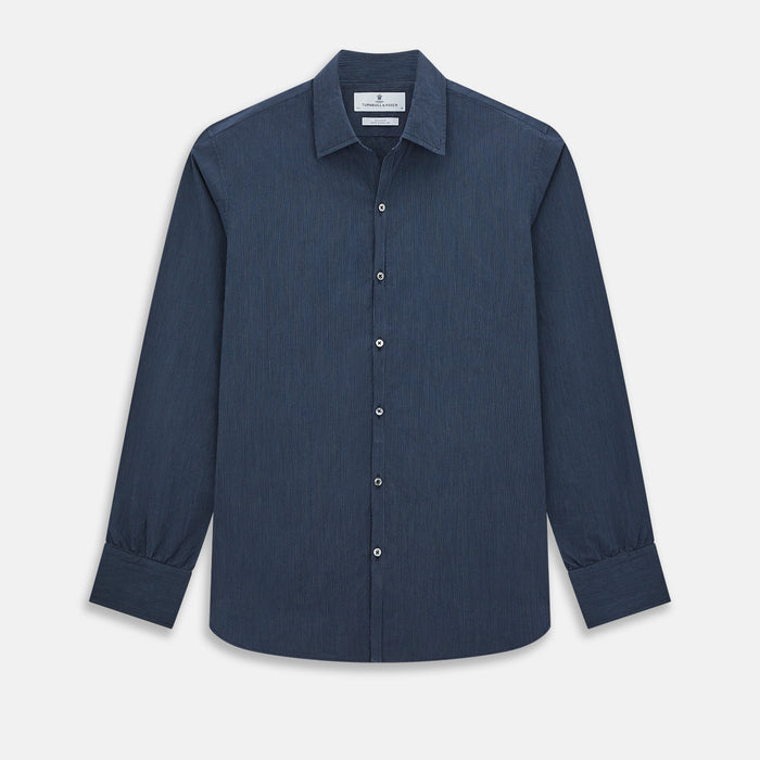 Navy and White Pinstripe Windsor Shirt