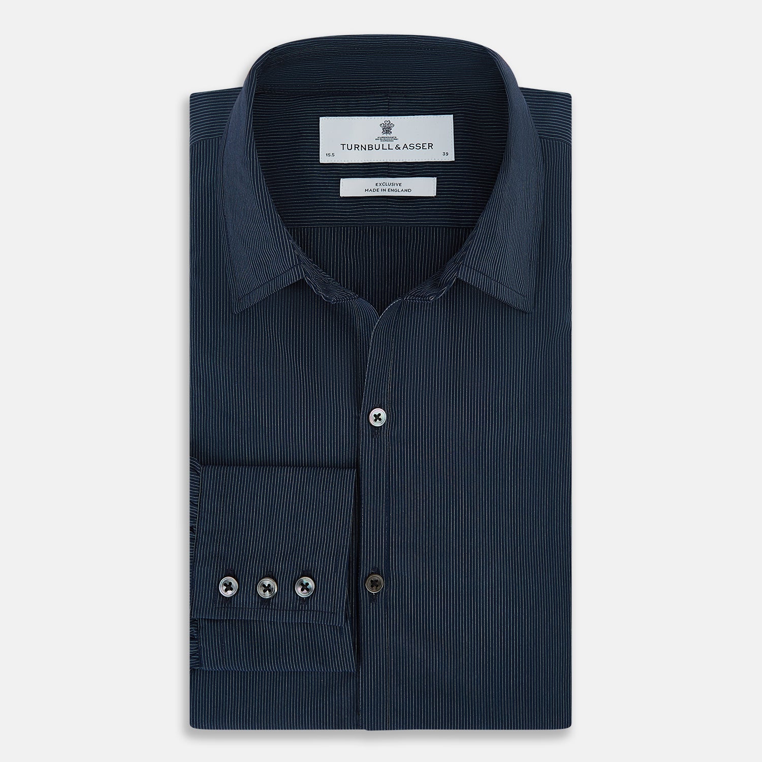 View 5 of product Navy and White Pinstripe Windsor Shirt 19