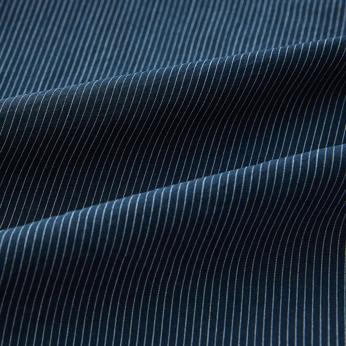 Navy and White Pinstripe Windsor Shirt Image 7