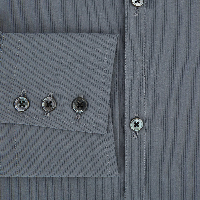 Grey Pinstripe Windsor Shirt Image 3