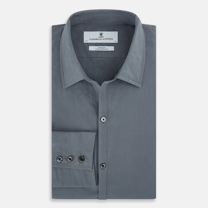Grey Pinstripe Windsor Shirt Image 4