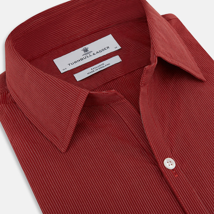 Dark Red Pinstripe Windsor Shirt Image 1
