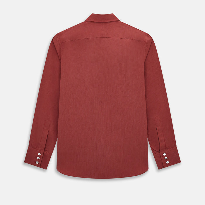 Dark Red Pinstripe Windsor Shirt Image 2