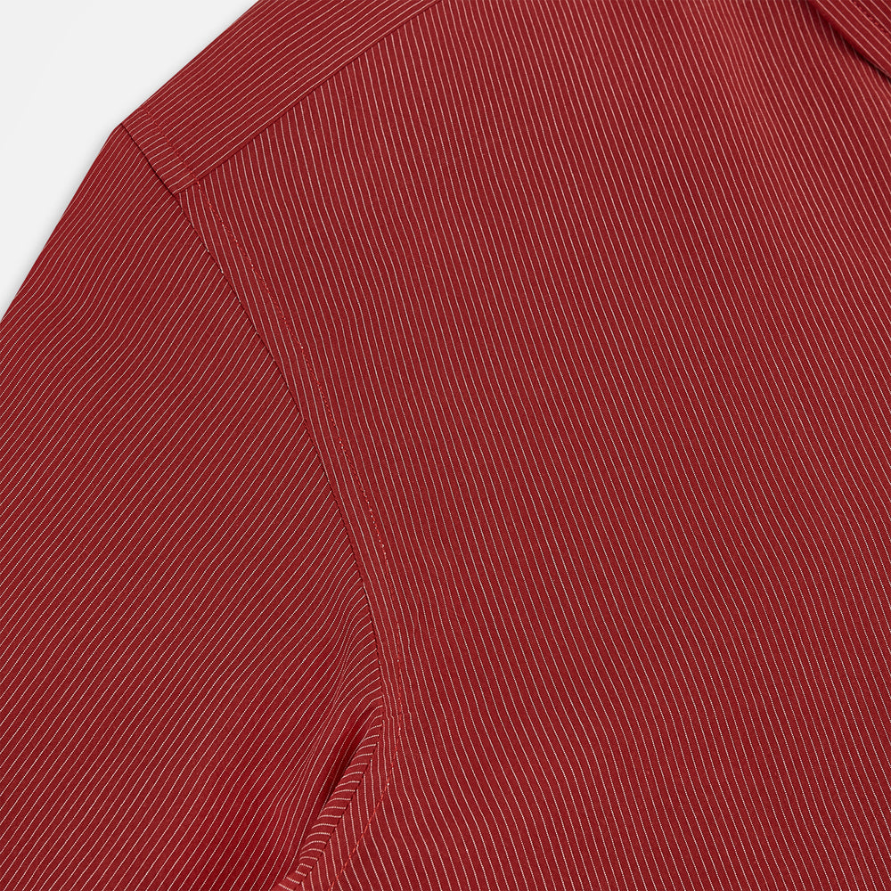 Dark Red Pinstripe Windsor Shirt 19