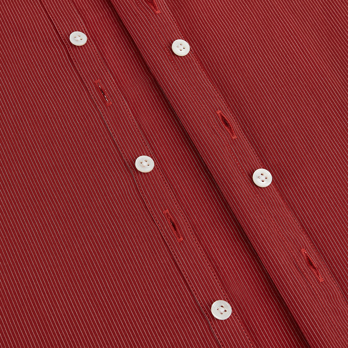Dark Red Pinstripe Windsor Shirt Image 6