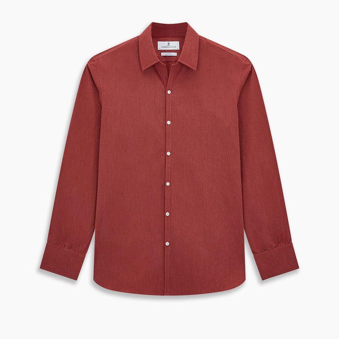 Dark Red Pinstripe Windsor Shirt Image 8