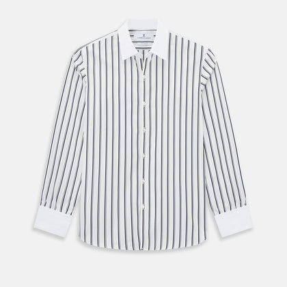 SHIRTS RF WH WINDSOR OPEN CLR WH 3BC NAVY STRIPE