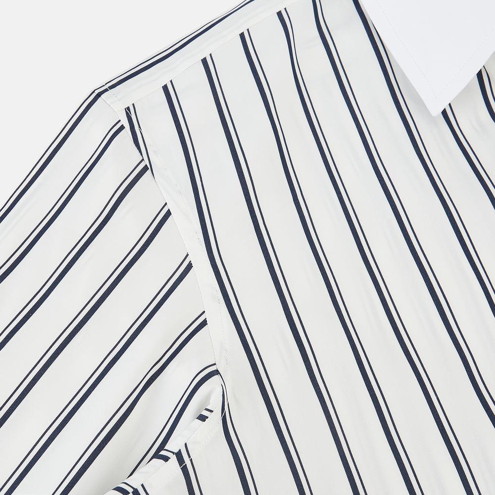 SHIRTS RF WH WINDSOR OPEN CLR WH 3BC NAVY STRIPE 19