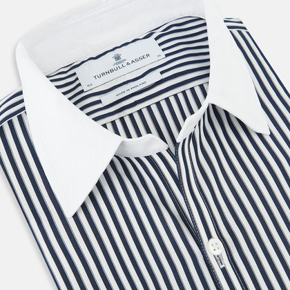 SHIRTS RF WH WINDSOR OPEN CLR WH 3BC NAVY STRIPE Image 1