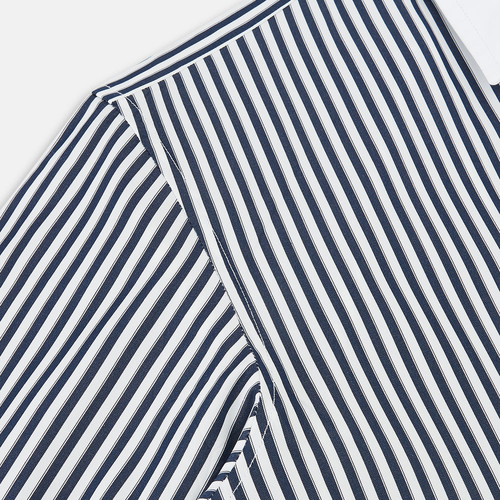 SHIRTS RF WH WINDSOR OPEN CLR WH 3BC NAVY STRIPE 16.5