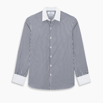 SHIRTS RF WH WINDSOR OPEN CLR WH 3BC NAVY STRIPE Image 8