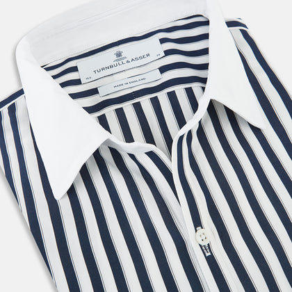 SHIRTS RF WH WINDSOR OPEN CLR WH 3BC NAVY STRIPE Image 1