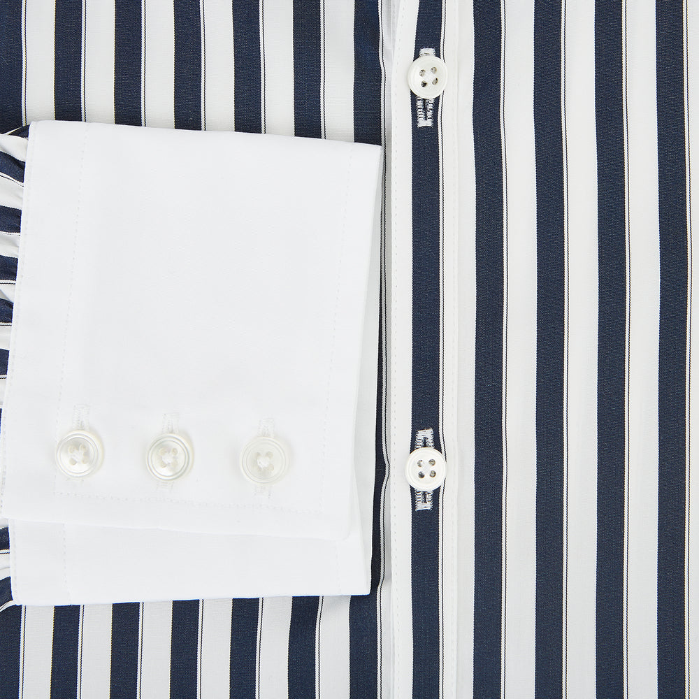 SHIRTS RF WH WINDSOR OPEN CLR WH 3BC NAVY STRIPE 14.5