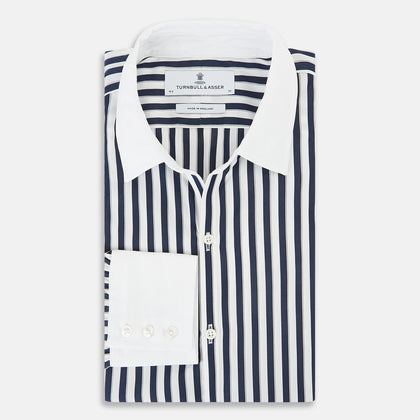 SHIRTS RF WH WINDSOR OPEN CLR WH 3BC NAVY STRIPE Image 4