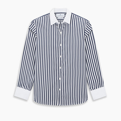 SHIRTS RF WH WINDSOR OPEN CLR WH 3BC NAVY STRIPE Image 8
