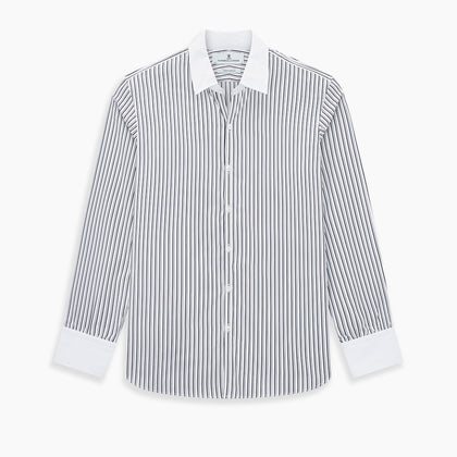 SHIRTS RF WH WINDSOR OPEN CLR WH 3BC NAVY STRIPE Image 8