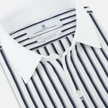 SHIRTS RF WH WINDSOR OPEN CLR WH 3BC NAVY STRIPE Image 1